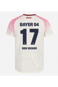 Bayer Leverkusen Eliesse Ben Seghir #17 Jalkapallovaatteet Vieraspaita 2025-26 Lyhythihainen